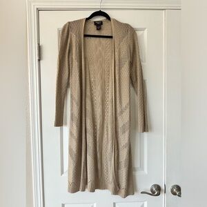 Hooked Up by IOT Beige Open-Front Cardigan